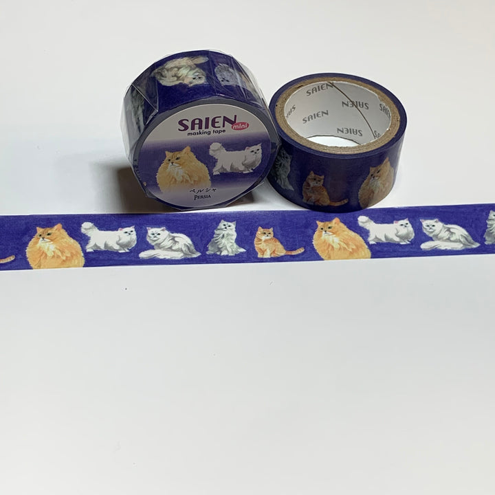 PERSIAN BLUE CAT Saien Silky Washi Tape ~ 1 Roll ~ 20mm x 4m (13 Feet)