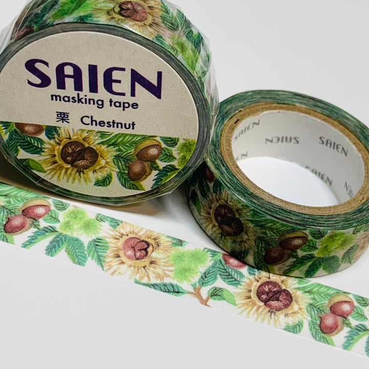 SWEET CHESTNUT TREE Washi Tape ~ 1 Roll ~ 15mm x 10m (33 Feet)