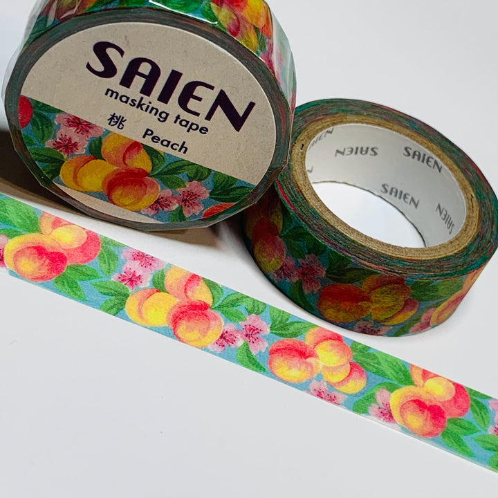 LUSH VIBRANT PEACHES Saien Masking Washi Tape ~ 1 Roll ~ 15mm x 10m (33 Feet)