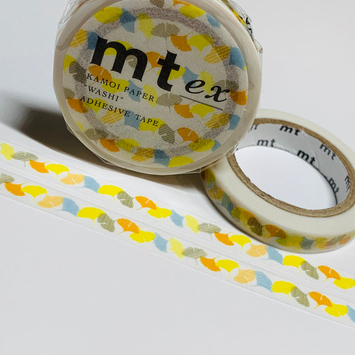 GINKGO BILOBA LEAF Thin Line Mt Washi Tape ~ 1 Roll ~ 7mm x 7m (23 Feet)