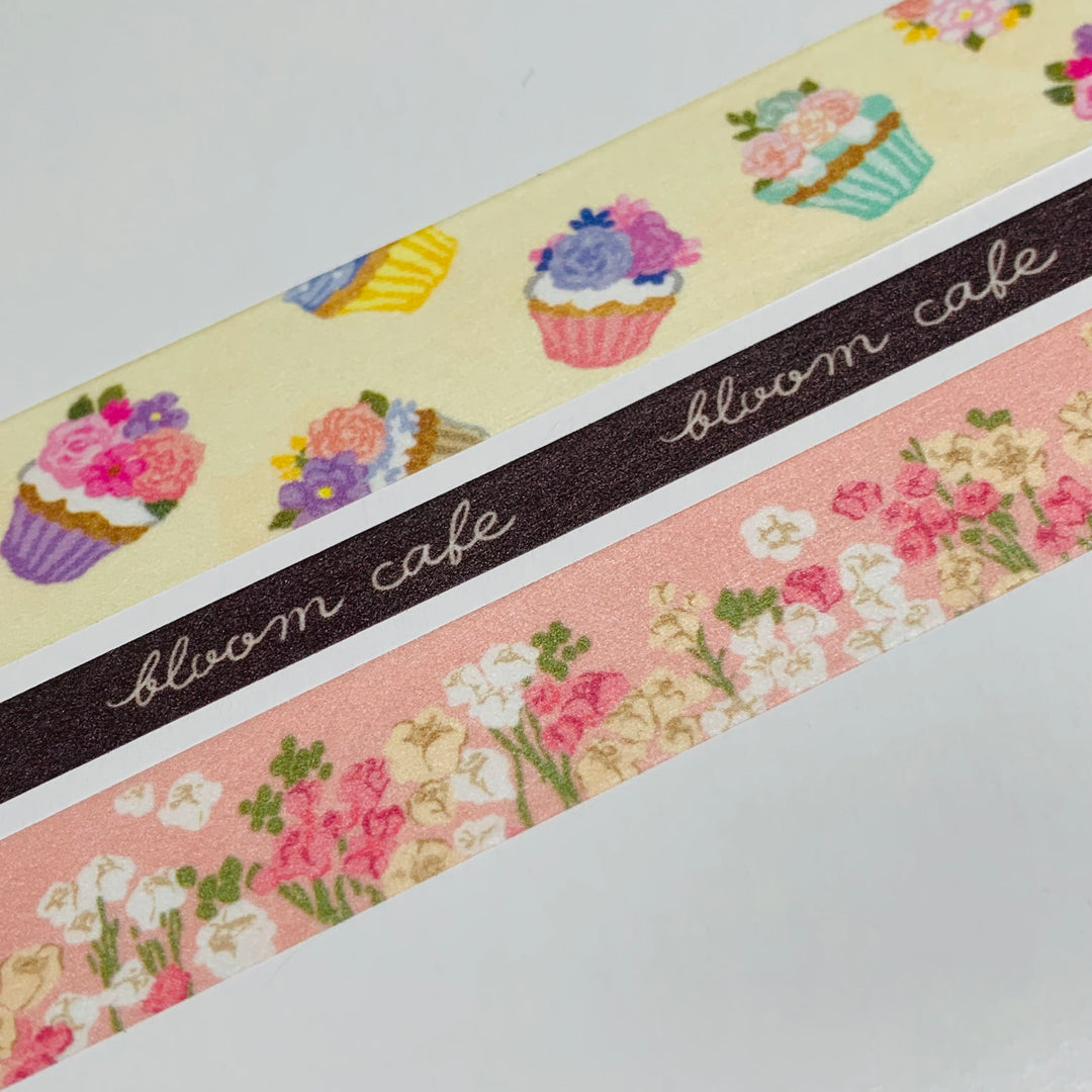 BLOOM CAFE CUPCAKES & FLOWERS Mind Wave Washi Tape ~ 3 Roll Set