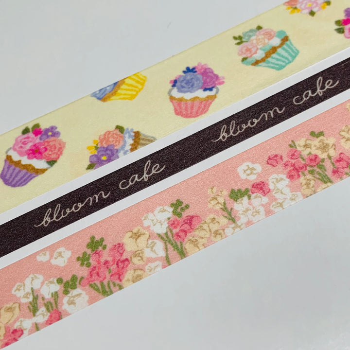 BLOOM CAFE CUPCAKES & FLOWERS Mind Wave Washi Tape ~ 3 Roll Set