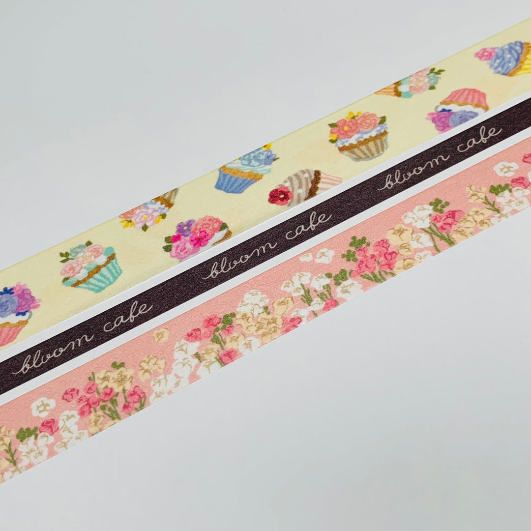 BLOOM CAFE CUPCAKES & FLOWERS Mind Wave Washi Tape ~ 3 Roll Set