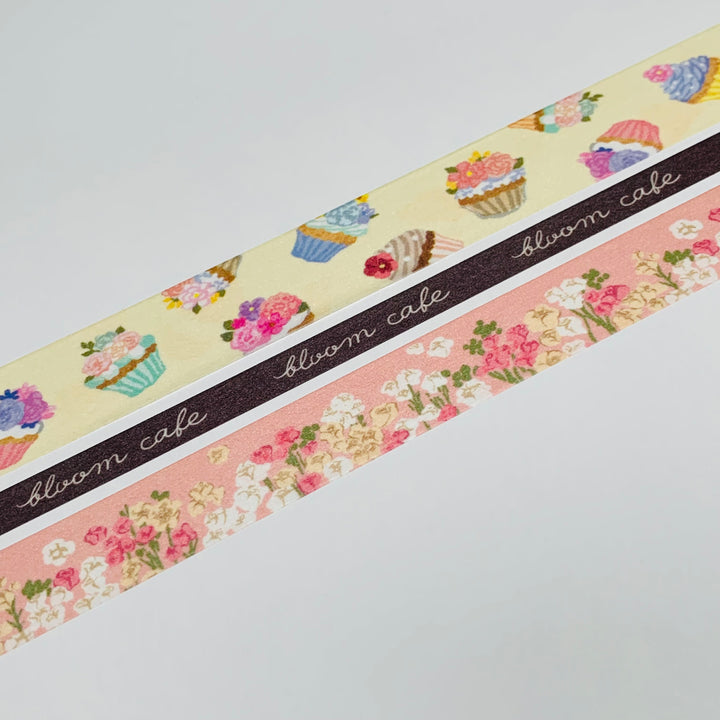 BLOOM CAFE CUPCAKES & FLOWERS Mind Wave Washi Tape ~ 3 Roll Set