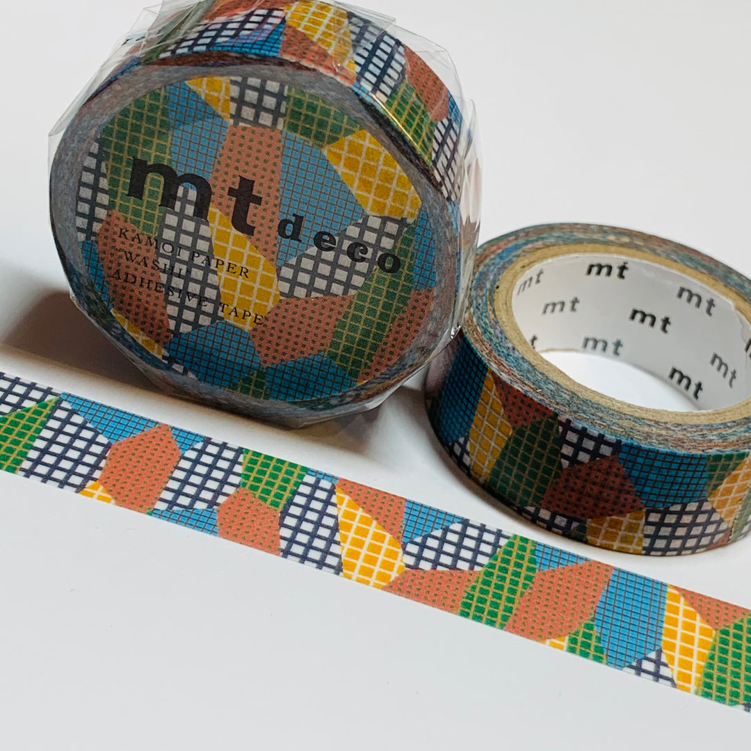 PATCHWORK GRID COLLAGE Mt Washi Tape ~ 1 Roll ~ 15mm x 7m (23 Feet)