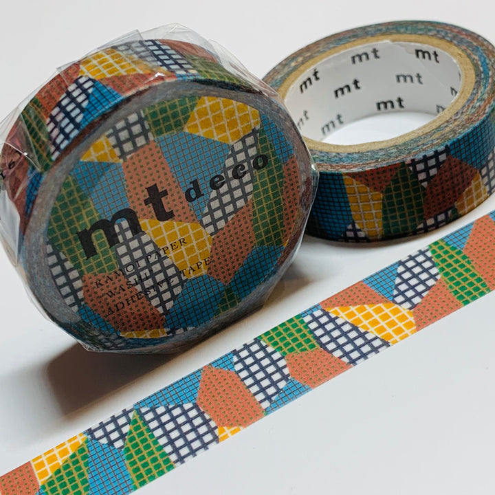 PATCHWORK GRID COLLAGE Mt Washi Tape ~ 1 Roll ~ 15mm x 7m (23 Feet)