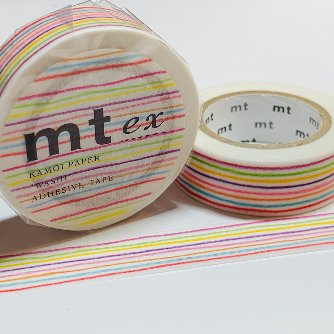 SKINNY COLORED PENCILS Stripes Mt Washi Tape ~ 1 Roll ~ 15mm x 10m (33 Feet)