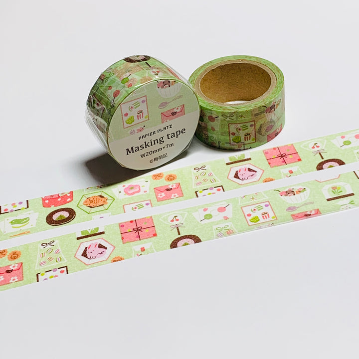 PRETTILY DECORATED PACKAGES & GIFTS Washi Tape Designed for Papier Platz ~ 1 Roll ~ 20mm x 7m (23 Feet)