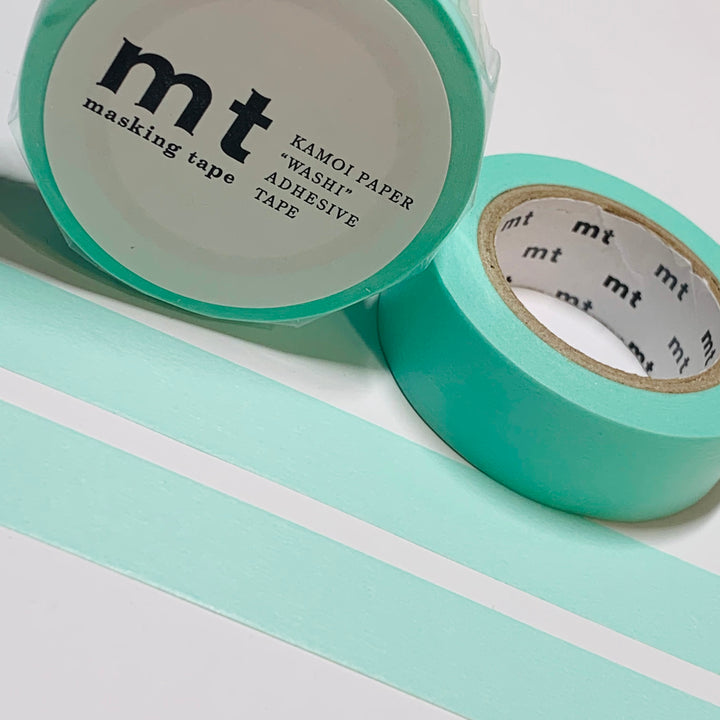 PASTEL EMERALD GREEN (Mint) Solid Matte Mt Washi Tape ~ 1 Roll ~ 15mm x 10m (33 Feet)