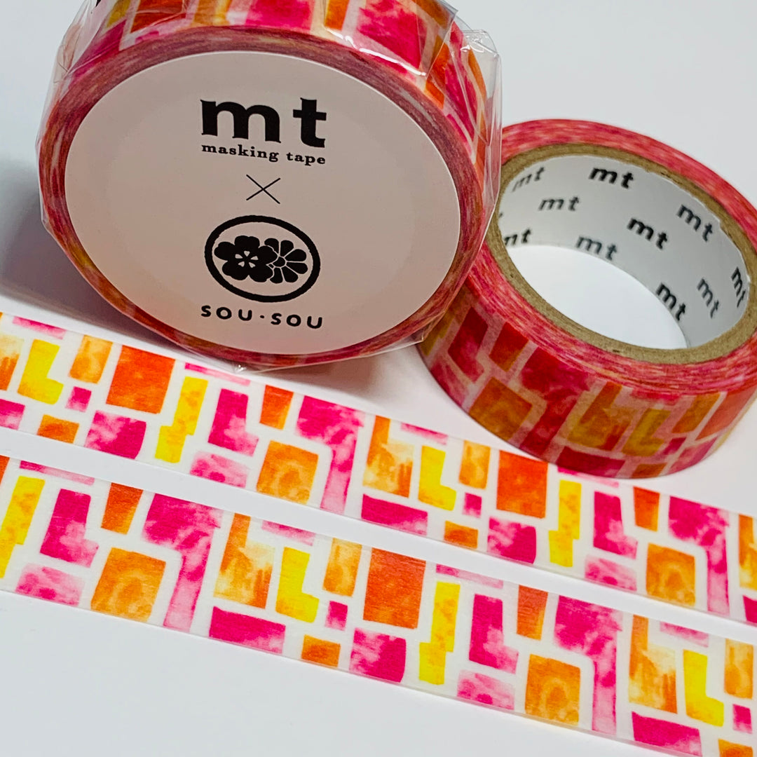 WARM SUNSHINE GLASS Shards Sou Sou Mt Washi Tape ~ 1 Roll ~ 15mm x 7m (23 Feet)