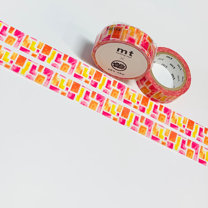 WARM SUNSHINE GLASS Shards Sou Sou Mt Washi Tape ~ 1 Roll ~ 15mm x 7m (23 Feet)