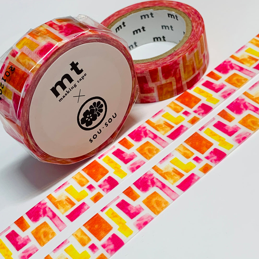 WARM SUNSHINE GLASS Shards Sou Sou Mt Washi Tape ~ 1 Roll ~ 15mm x 7m (23 Feet)