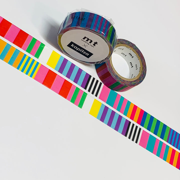 CANDY STRIPES RAINBOW Kapitza MT Washi Tape - 1 Roll