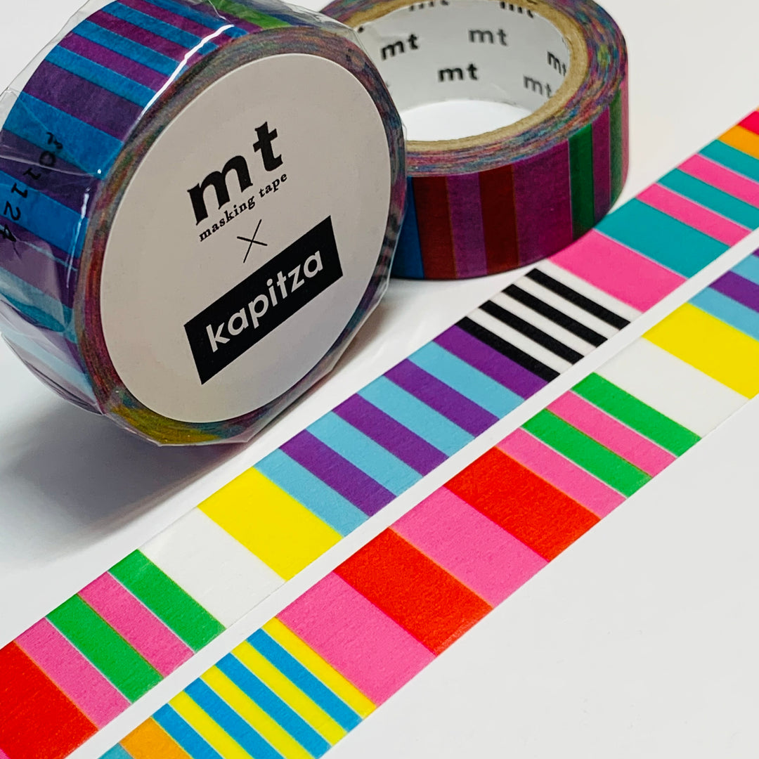 CANDY STRIPES RAINBOW Kapitza MT Washi Tape - 1 Roll