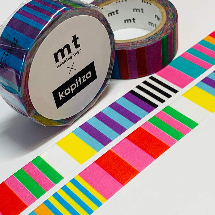 CANDY STRIPES RAINBOW Kapitza MT Washi Tape - 1 Roll