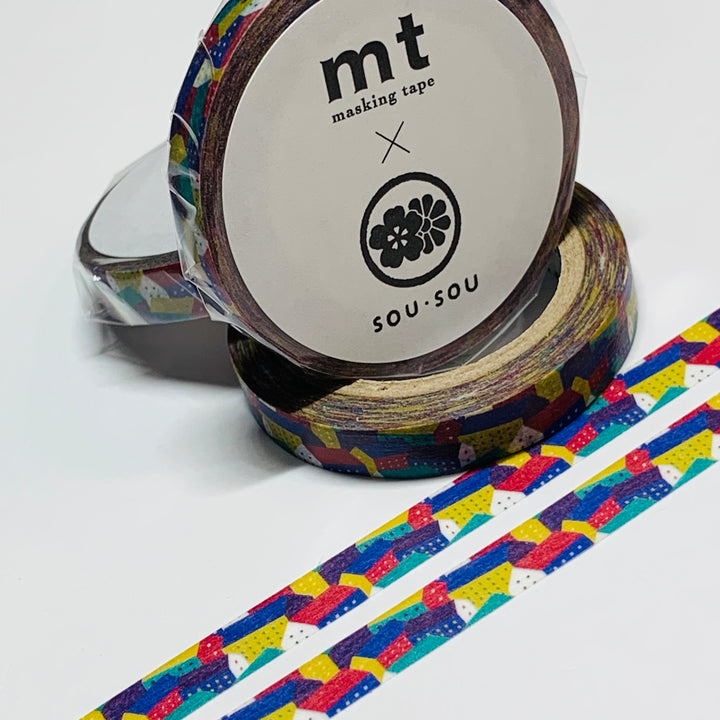 MINI HOUSE COLLAGE by Sou Sou Thin Mt Washi Tape ~ 1 Roll ~ 7mm x 7m (23 Feet)