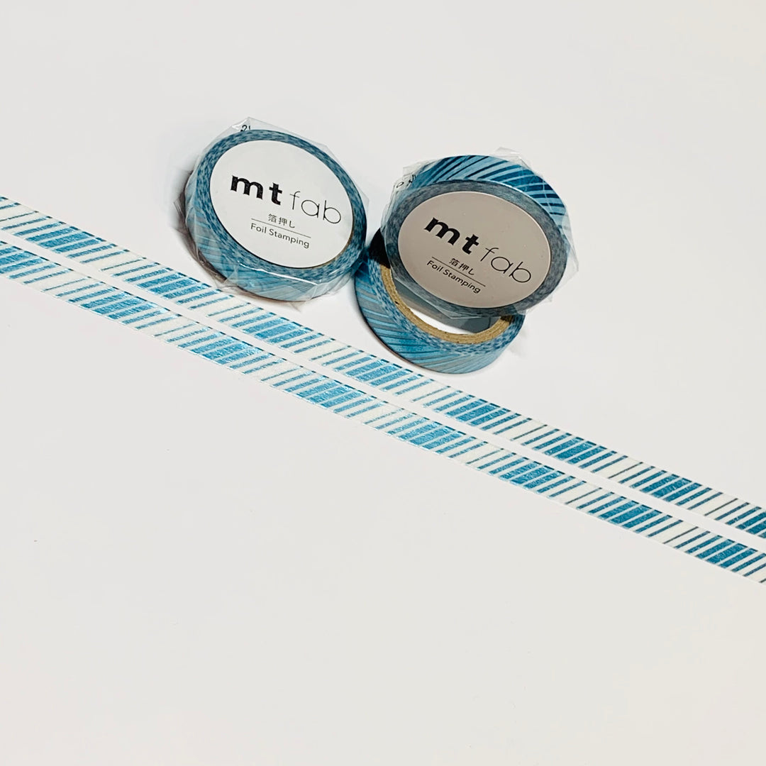 BLUE DIAGONAL Stripes HOT Foil Stamping Thin Metallic MT Washi Tape 1 Roll