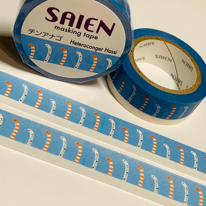 SPOTTED GARDEN EELS Heteroconger Hassi Saien Masking Washi Tape ~ 1 Roll ~ 15mm x 10m (33 Feet)