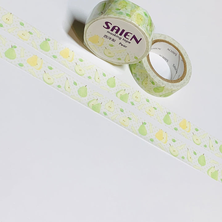 FRESH COUNTRY PEARS Saien Masking Washi Tape ~ 1 Roll ~ 15mm x 10m (33 Feet)