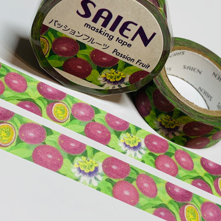 PASSION FRUIT TREES Saien Masking Washi Tape ~ 1 Roll ~ 15mm x 10m (33 Feet)