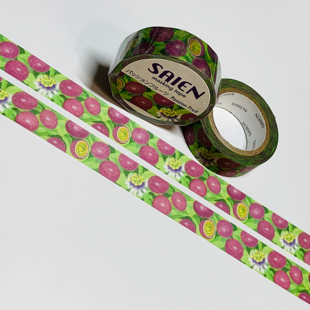 PASSION FRUIT TREES Saien Masking Washi Tape ~ 1 Roll ~ 15mm x 10m (33 Feet)