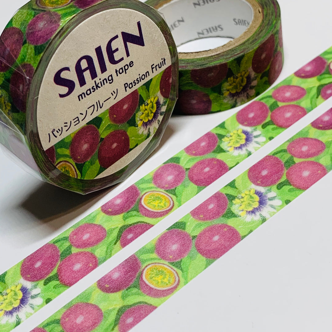 PASSION FRUIT TREES Saien Masking Washi Tape ~ 1 Roll ~ 15mm x 10m (33 Feet)