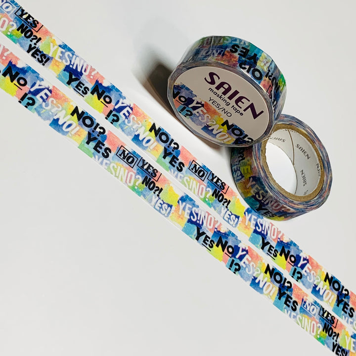 YES Or NO GRAFFITI Saien Masking Washi Tape ~ 1 Roll ~ 15mm x 10m (33 Feet)