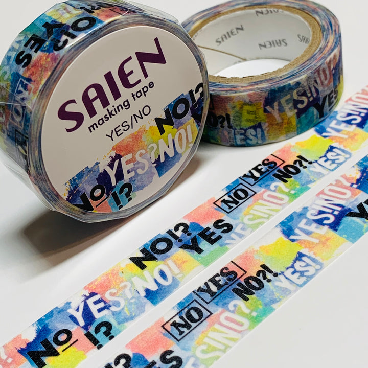 YES Or NO GRAFFITI Saien Masking Washi Tape ~ 1 Roll ~ 15mm x 10m (33 Feet)