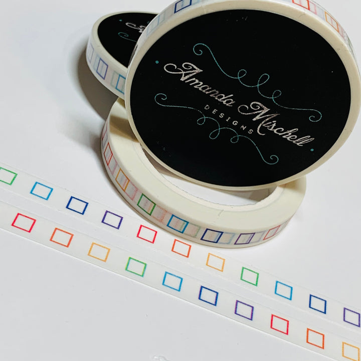 BULLET JOURNAL CHECKLIST In Rainbow Amanda Mischell Washi Tape - 1 Roll ~ 6mm x 10m (33 Feet)