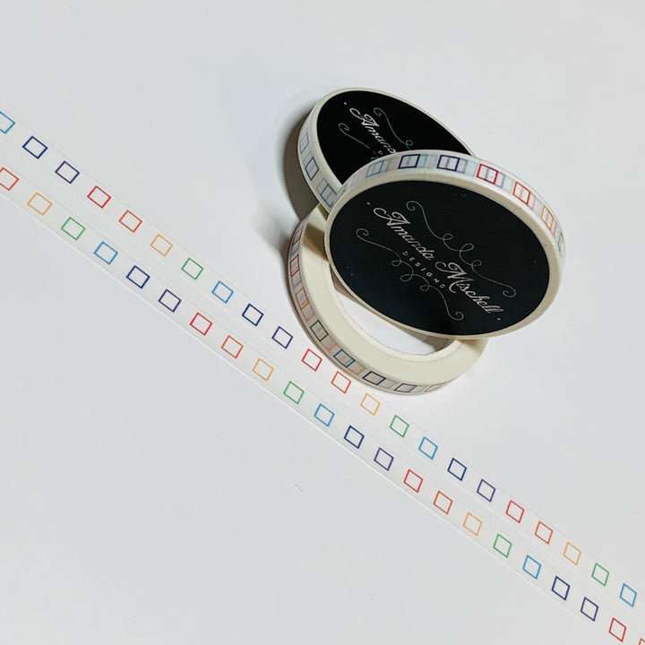 BULLET JOURNAL CHECKLIST In Rainbow Amanda Mischell Washi Tape - 1 Roll ~ 6mm x 10m (33 Feet)