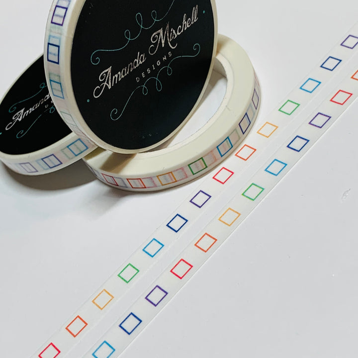 BULLET JOURNAL CHECKLIST In Rainbow Amanda Mischell Washi Tape - 1 Roll ~ 6mm x 10m (33 Feet)