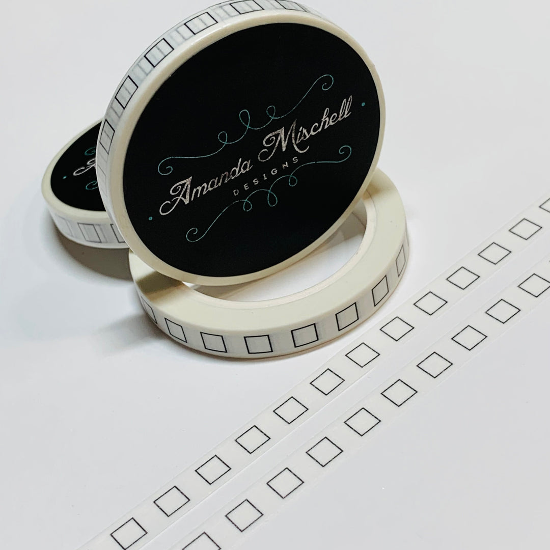 BULLET JOURNAL CHECKLIST In Black and White Amanda Mischell Washi Tape - 1 Roll ~ 6mm x 10m (33 Feet)