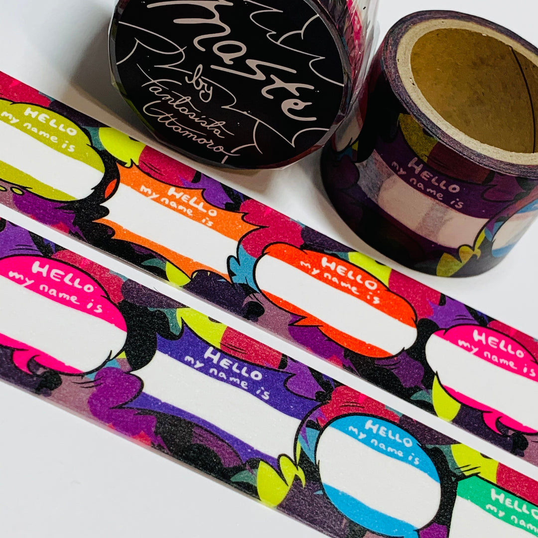 HELLO MY NAME Bright Manga Bubbles By Fantasista Utamaro Maste Washi Tape ~ 1 Roll ~ 27mm x 5m (16 Feet)