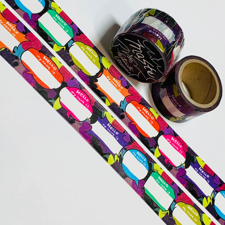 HELLO MY NAME Bright Manga Bubbles By Fantasista Utamaro Maste Washi Tape ~ 1 Roll ~ 27mm x 5m (16 Feet)