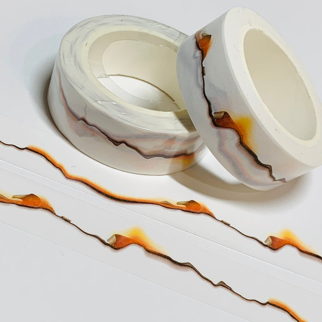 SCORCHED & BURNING PAPER Washi Tape ~ 1 Roll ~ 15mm x 10m (33 Feet)