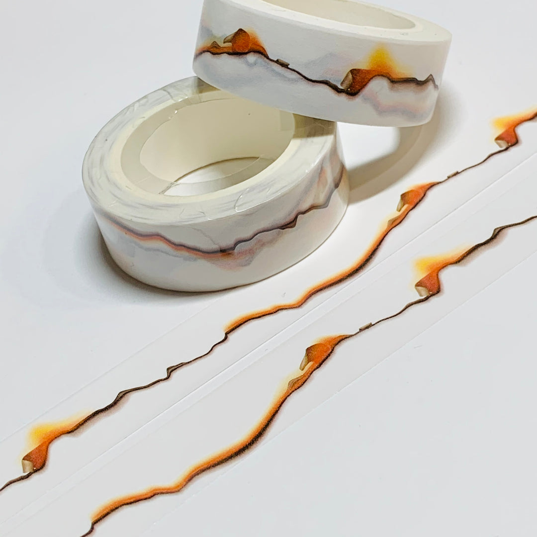 SCORCHED & BURNING PAPER Washi Tape ~ 1 Roll ~ 15mm x 10m (33 Feet)