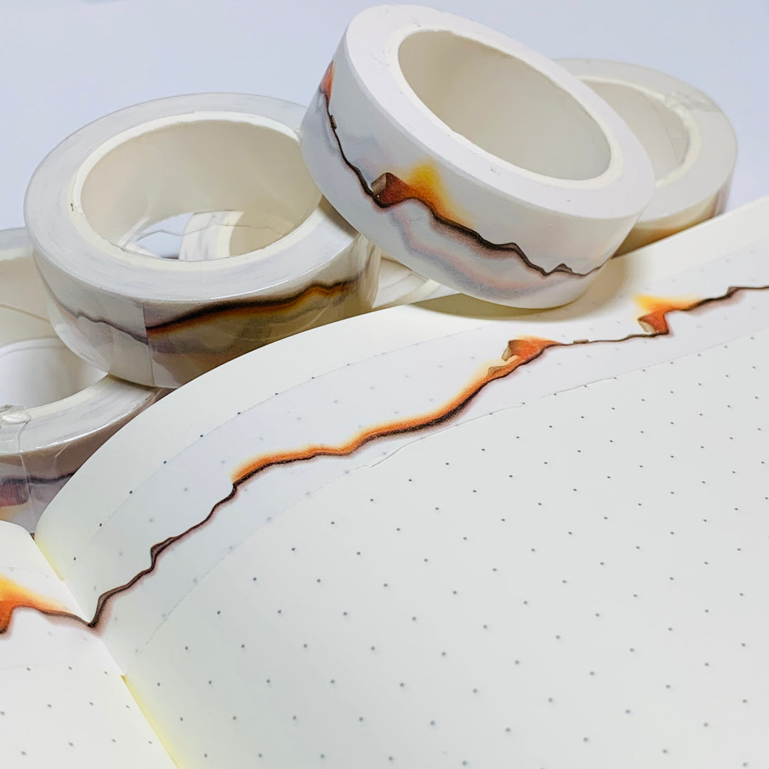 SCORCHED & BURNING PAPER Washi Tape ~ 1 Roll ~ 15mm x 10m (33 Feet)
