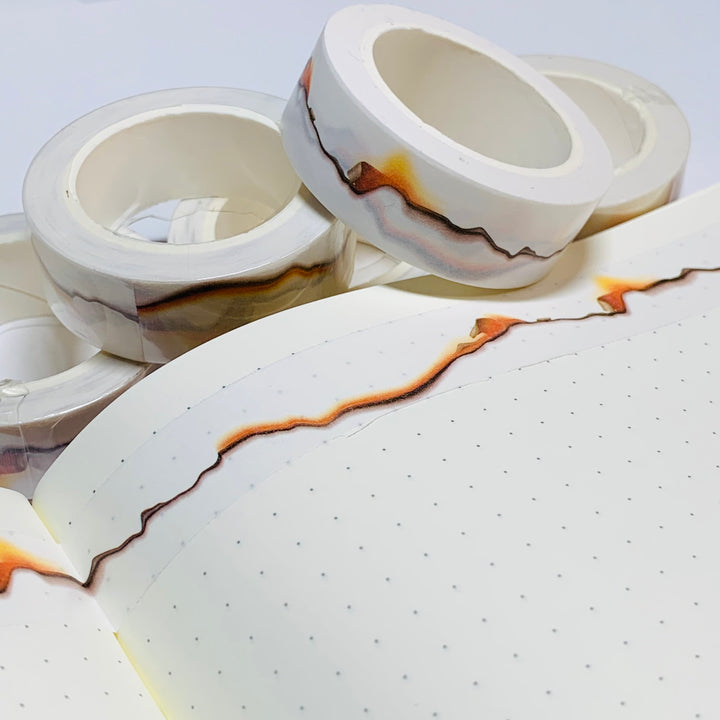 SCORCHED & BURNING PAPER Washi Tape ~ 1 Roll ~ 15mm x 10m (33 Feet)