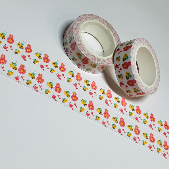 CHUBBY LITTLE BUMBLE Bees Washi Tape - 1 Roll - 15mm x 10m (33 Feet)