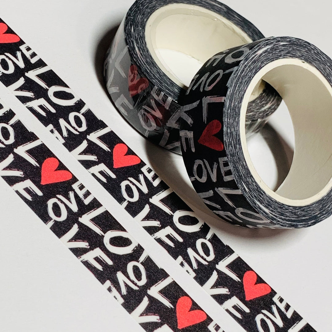 BLACKBOARD LOVE GRAFFITI Washi Tape ~ 1 Roll ~ 15mm x 10m (33 Feet)