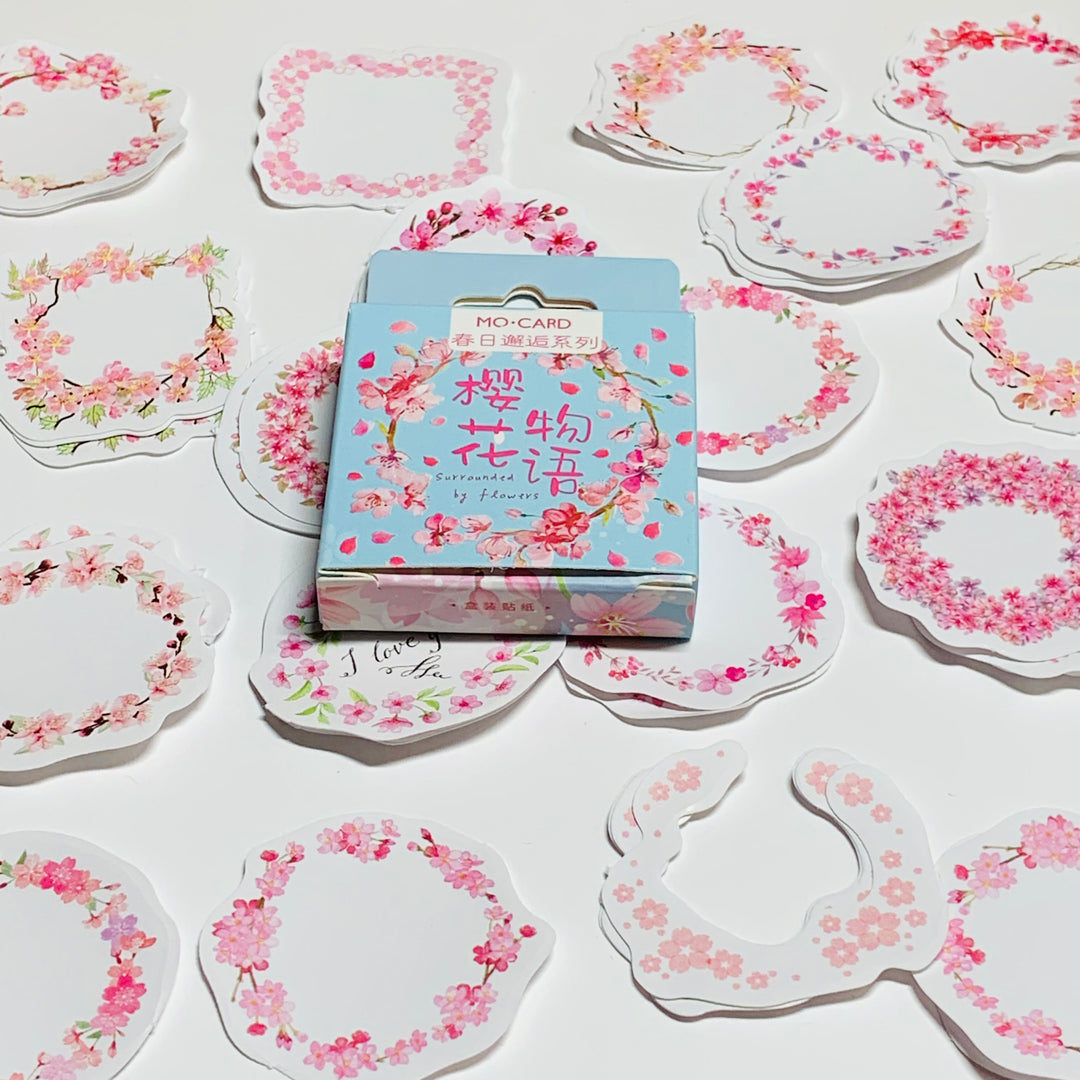SURROUNDED By FLOWER WREATHS Peelable Stickers  ~ 465Pieces ~ 38mm Each