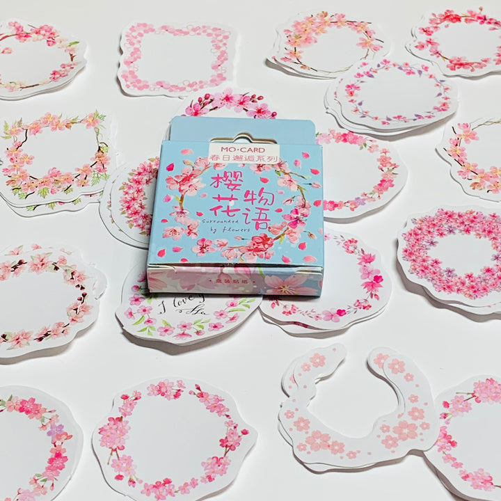 SURROUNDED By FLOWER WREATHS Peelable Stickers  ~ 465Pieces ~ 38mm Each