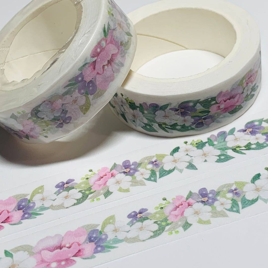 EASTER SUNDAY FLORAL GARLAND Washi Tape ~ 1 Roll ~ 15mm x 10m (33 Feet)