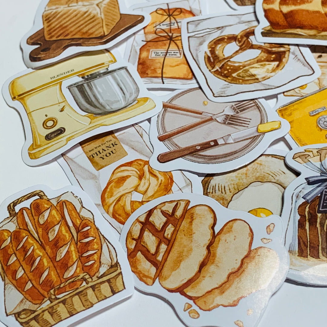 MORNING PASTRIES For BREAD LOVER'S Peelable Stickers  ~ 46 Pieces ~ 44mm