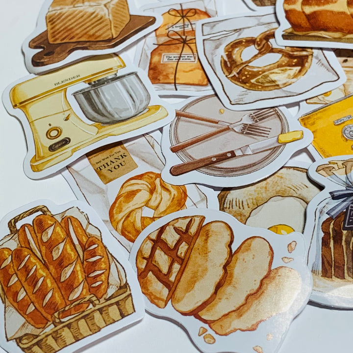 MORNING PASTRIES For BREAD LOVER'S Peelable Stickers  ~ 46 Pieces ~ 44mm