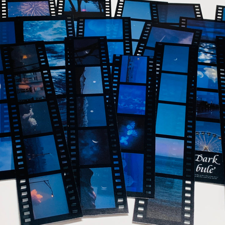 DEEPER THAN THE SEA BLUES 35mm Negatives Film Gallery Transparent Stickers  ~ 15 Strips