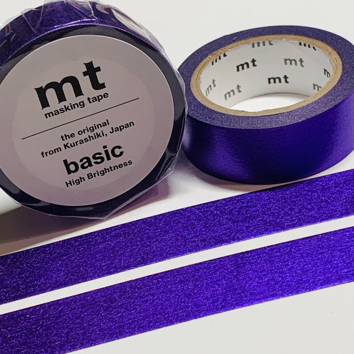 ROYAL PURPLE METALLIC FOIL Solid MT Washi Tape - 1 Roll - 15mm x 7m (23 Feet)