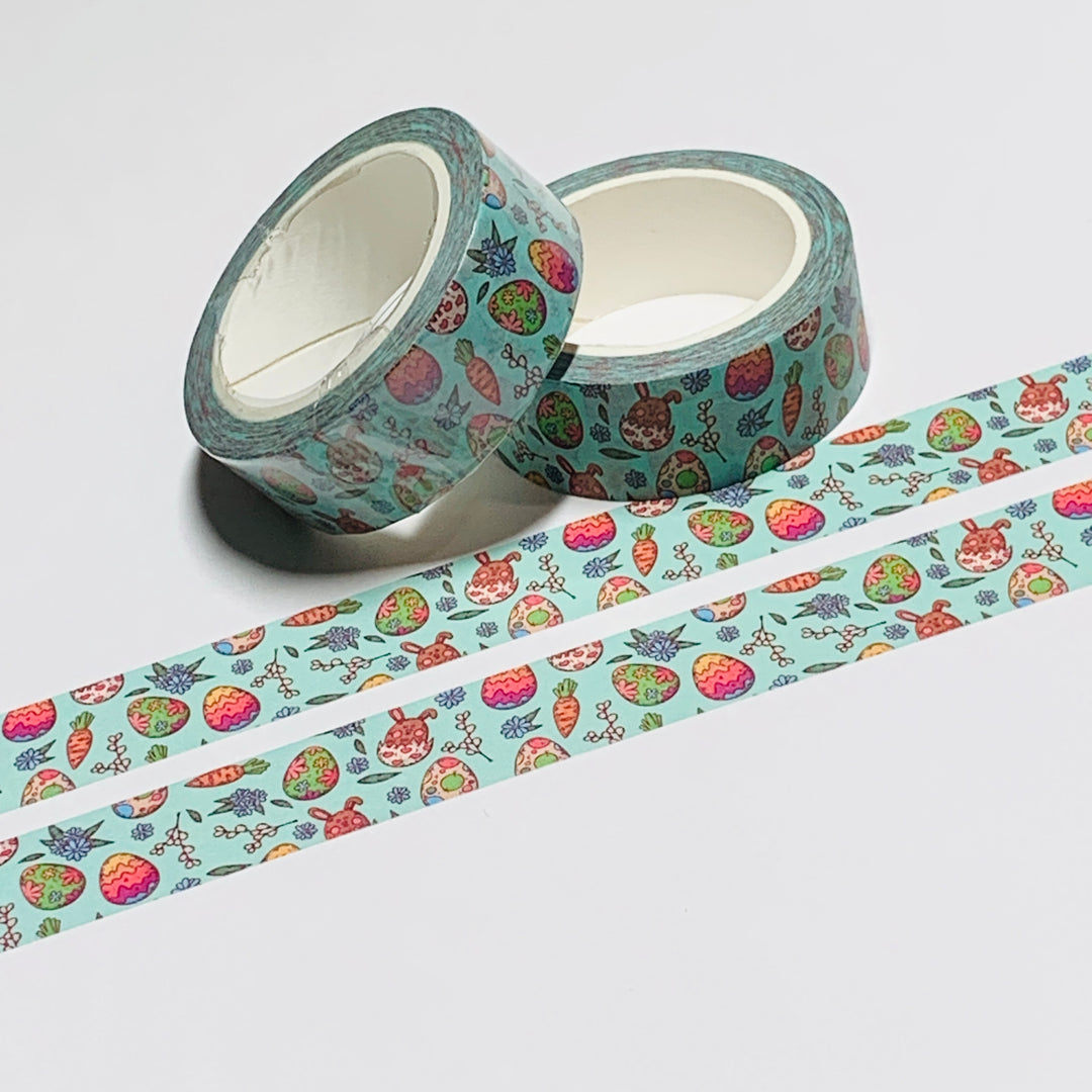 SPRING EASTER EGG HUNT LAWN PARTY Washi Tape - 1 Roll - 15mm x 10m (33 Feet)