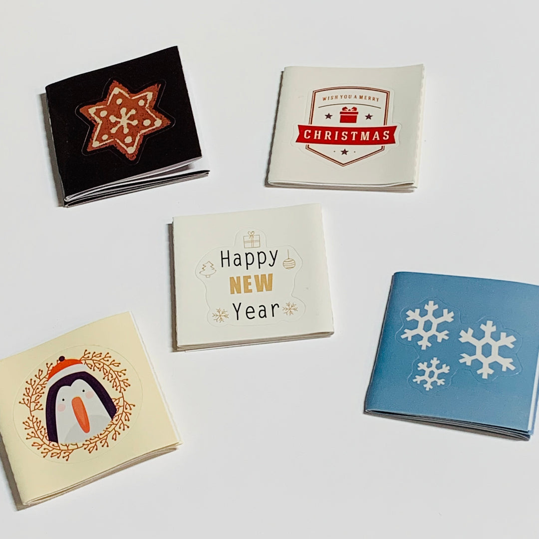 HAPPY HOLIDAYS FOLDABLE Sticker Strips Peelable Stickers  ~ 40 Pieces ~ Approximately 40mm