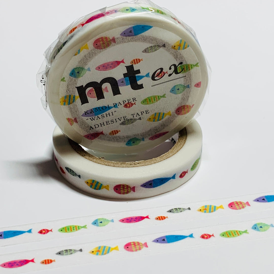FISH DROP LINE Thin Line Mt Washi Tape ~ 1 Roll ~ 7mm x 7m (23 Feet)